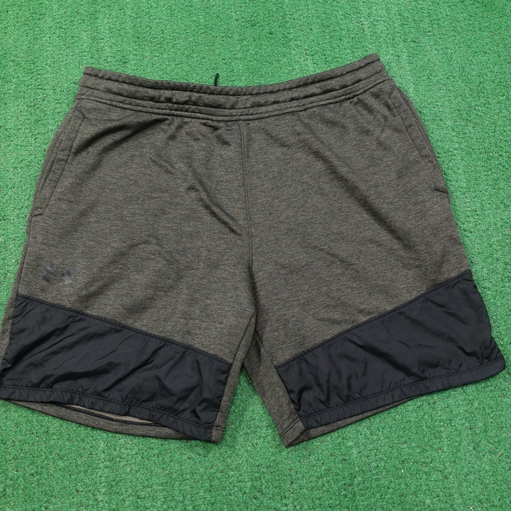 UNDER ARMOUR GREY GYM ATHLETIC SWEAT SHORTS MENS SIZE XL W/ POCKETS